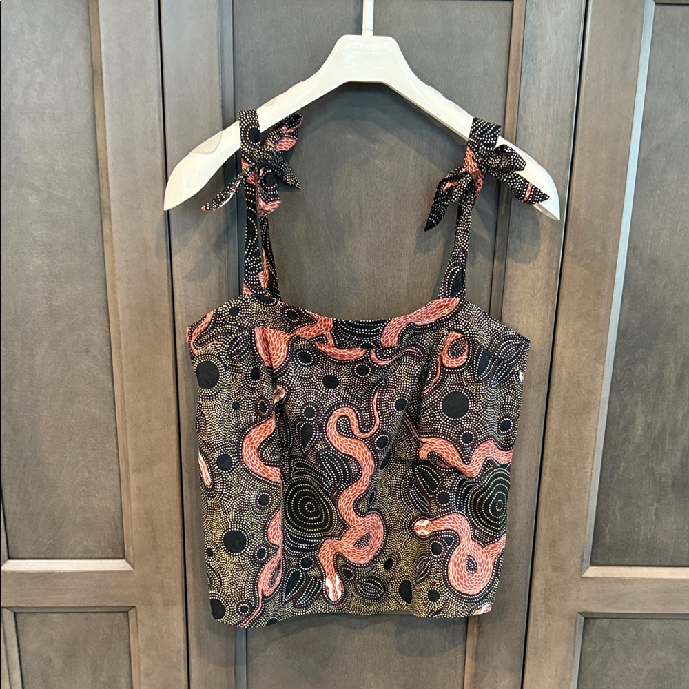Corey Lynn Calter Black and Pink Abstract Blouse